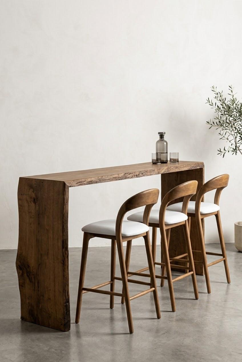 Pebble bar stool — Bar chairs — Material: Massive Beech timber AB grade — 1