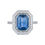 Thumbnail: Cushion Cut Blue Sapphire Three Stone Ring