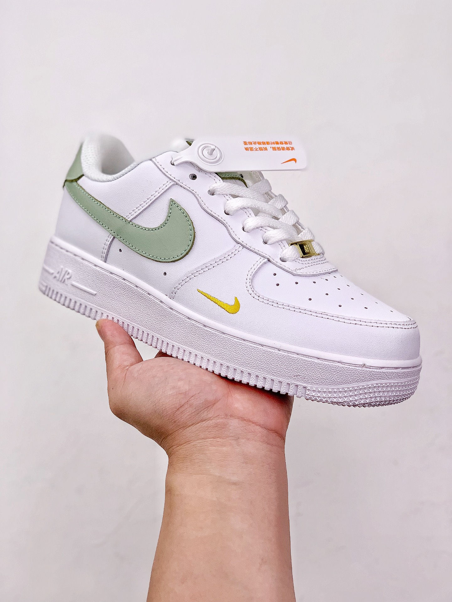 Кроссовки Nike Air Force 1 green logo swoosh