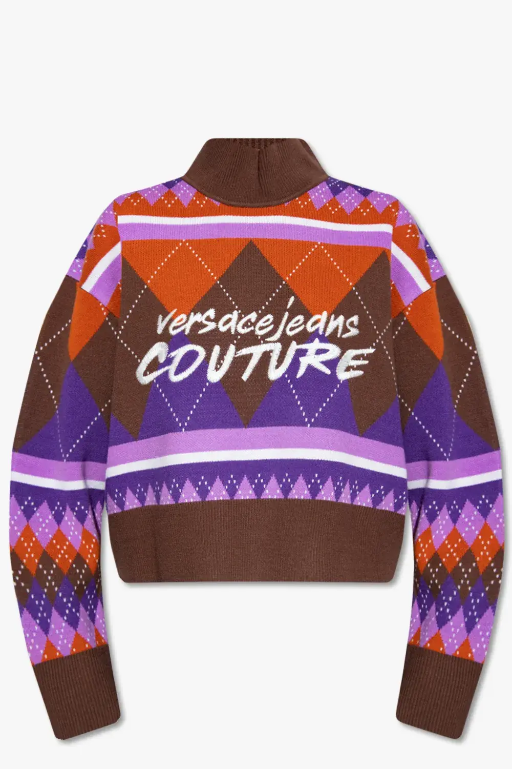 Укороченный свитер Versace Jeans Couture с воротником-стойкой