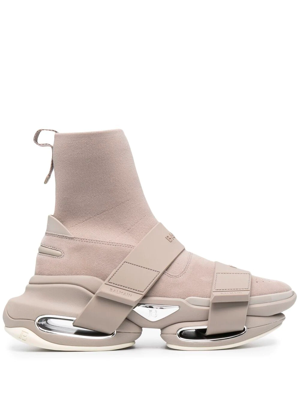 Высокие кроссовки Balmain B-Bold пыльно-серые