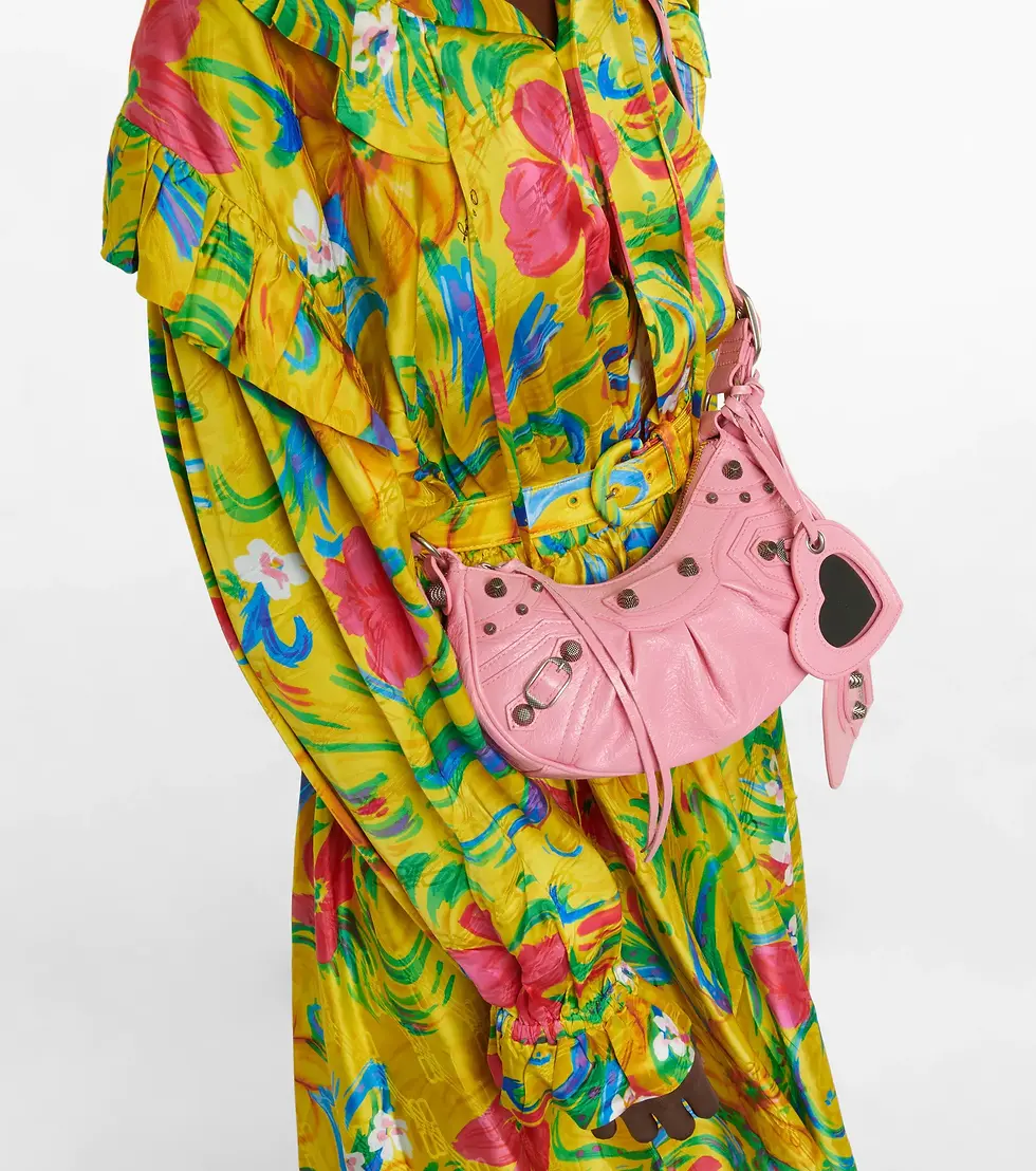 Миниатюра: Кожаная сумка Balenciaga Le Cagole XS нежно-розовая