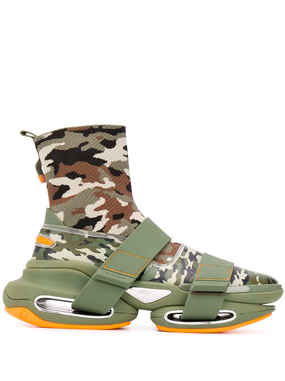 Высокие кроссовки Balmain B-Bold с камуфляжным принтом