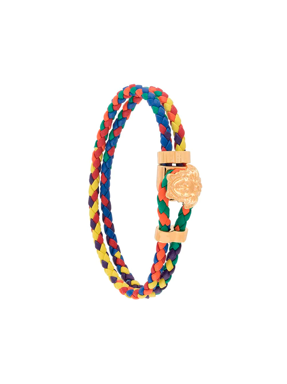 Кожаный плетеный браслет Versace