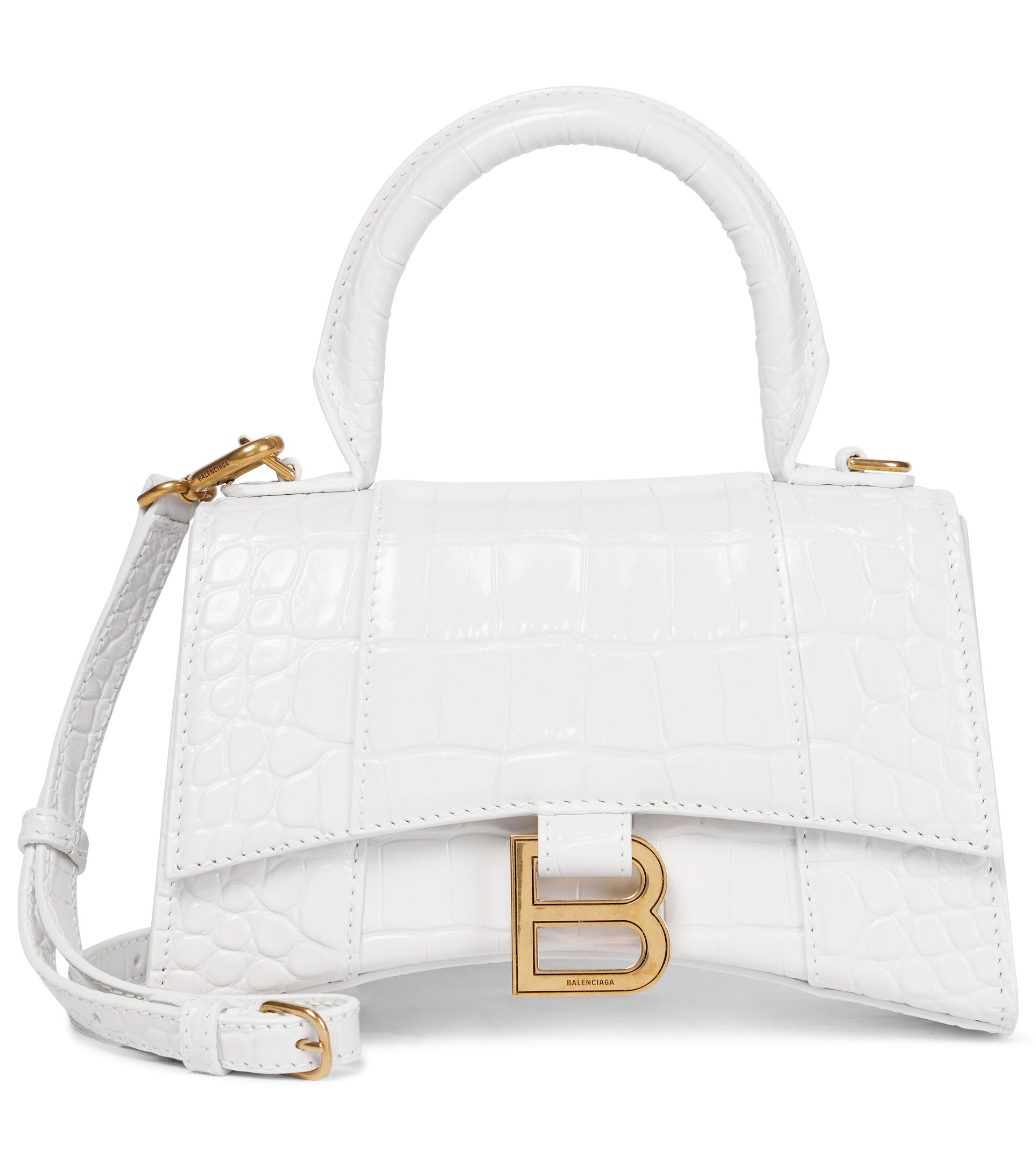 Сумка Balenciaga Hourglass XS Crocodile White