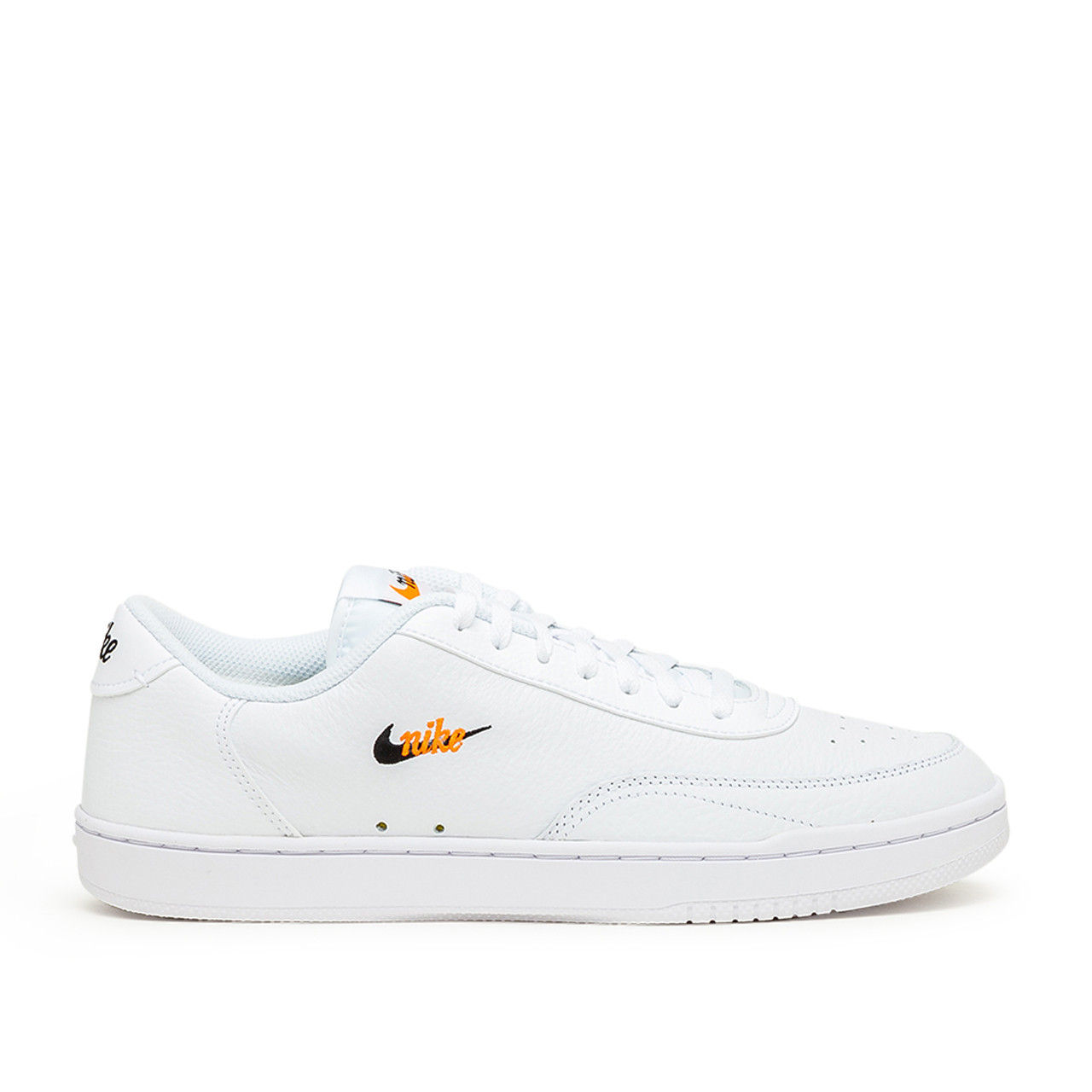 Кроссовки Nike Court Premium white/black/orange с вышивкой