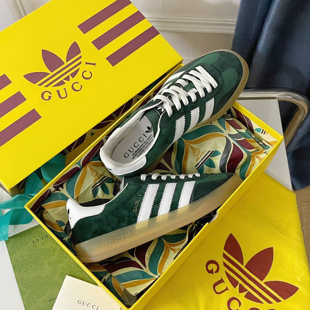 Кроссовки Adidas Gazelle x Gucci GG Green White