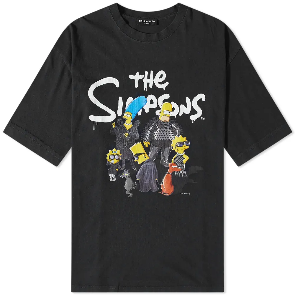 Футболка Balenciaga x Simpsons черная