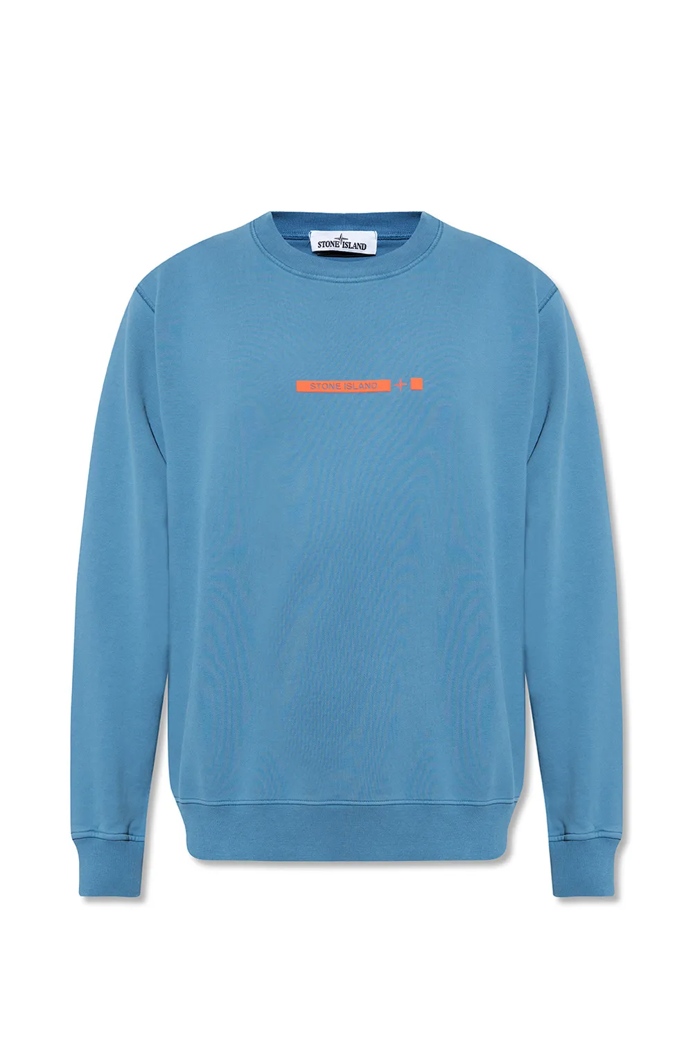 Толстовка Stone Island Lightblue Orange logo