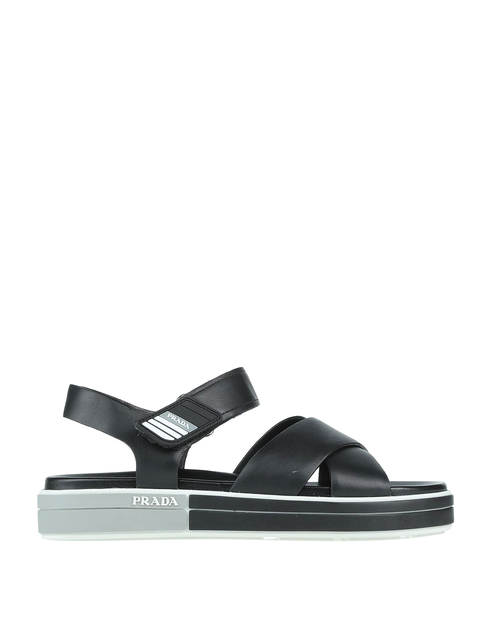 Сандалии Prada black gray logo