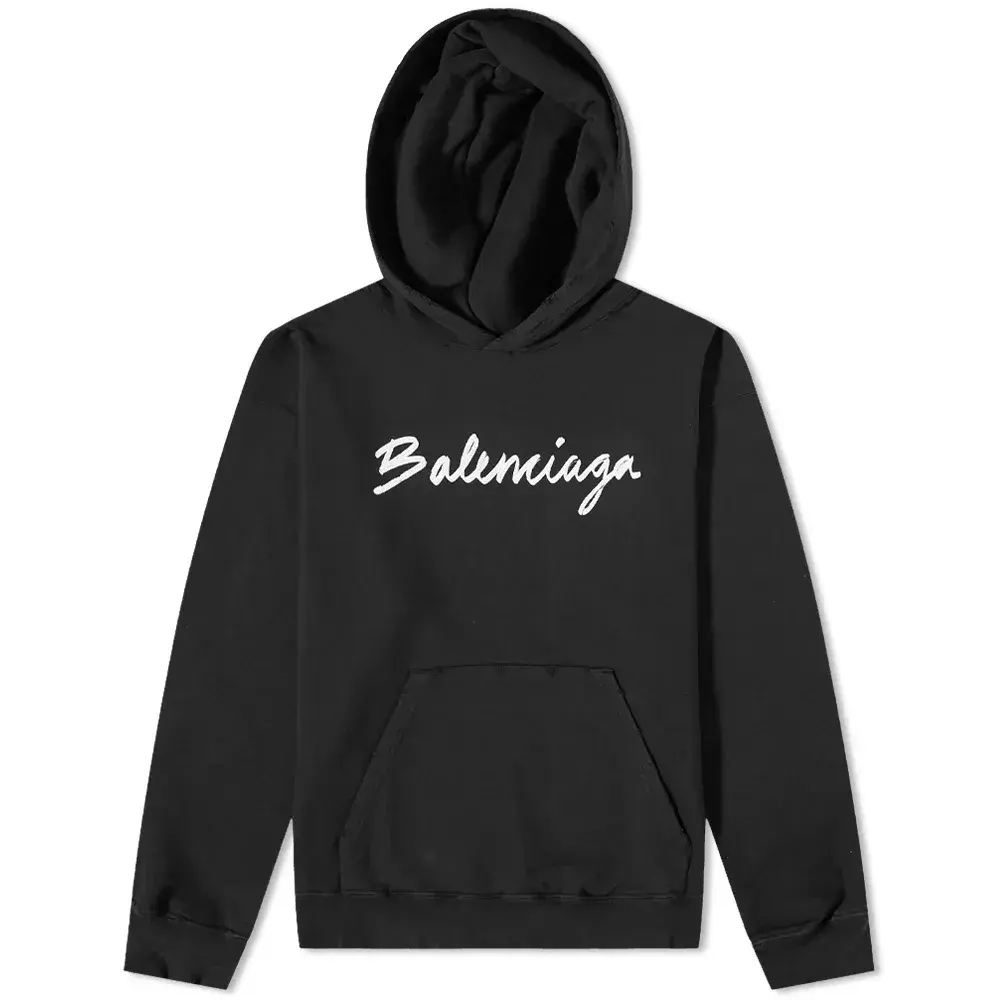 Толстовка Balenciaga чёрного цвета с письменным логотипом
