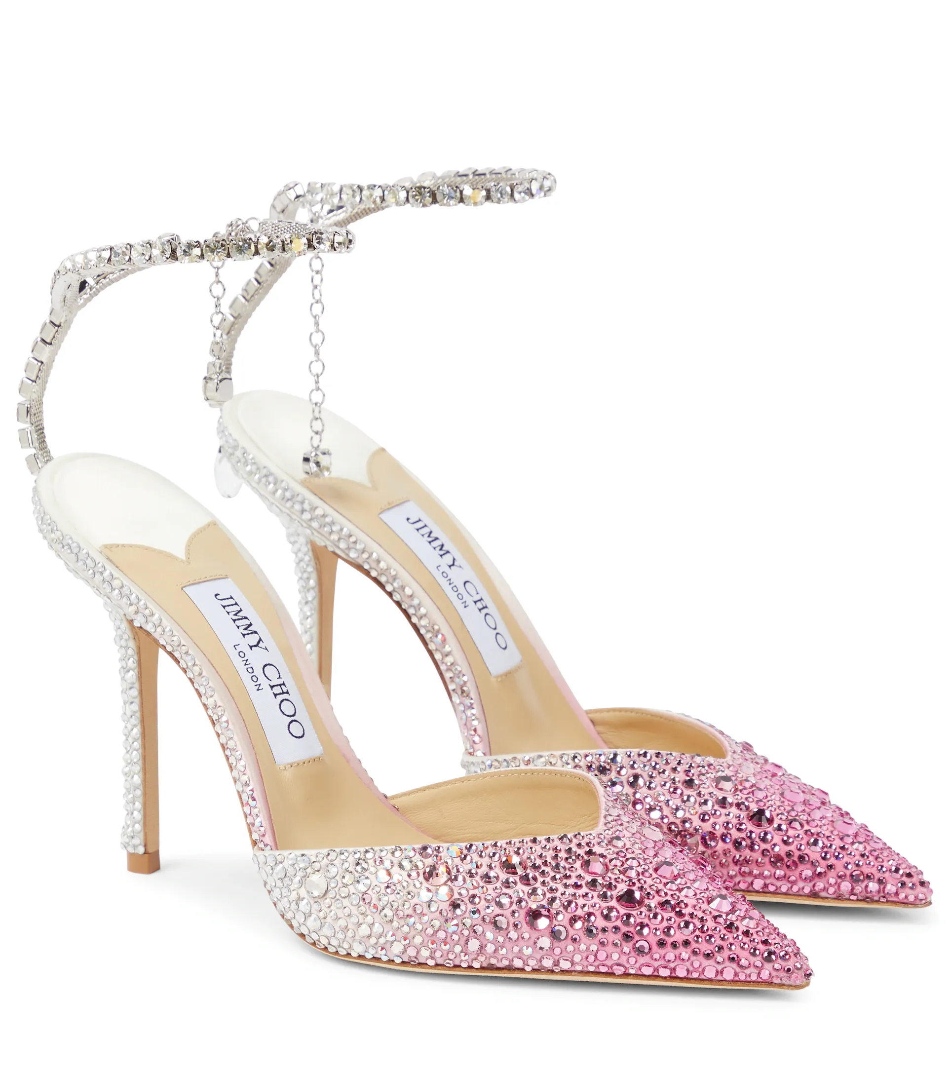 Декорированные туфли Jimmy Choo Saeda 100 Candy Pink