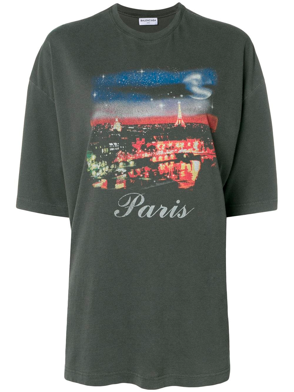 Футболка Balenciaga с винтажным принтом Paris