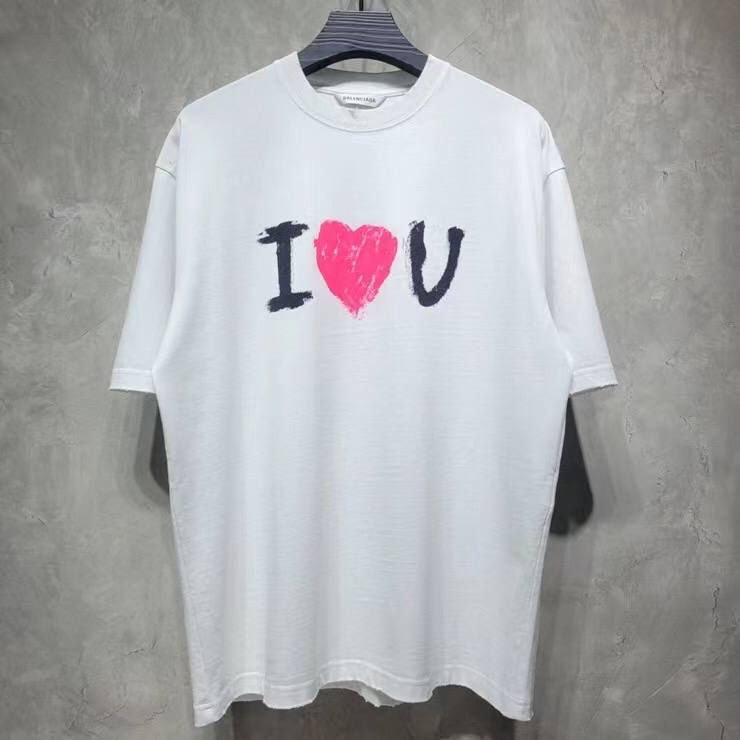 Белая футболка Balenciaga с принтом I<3U