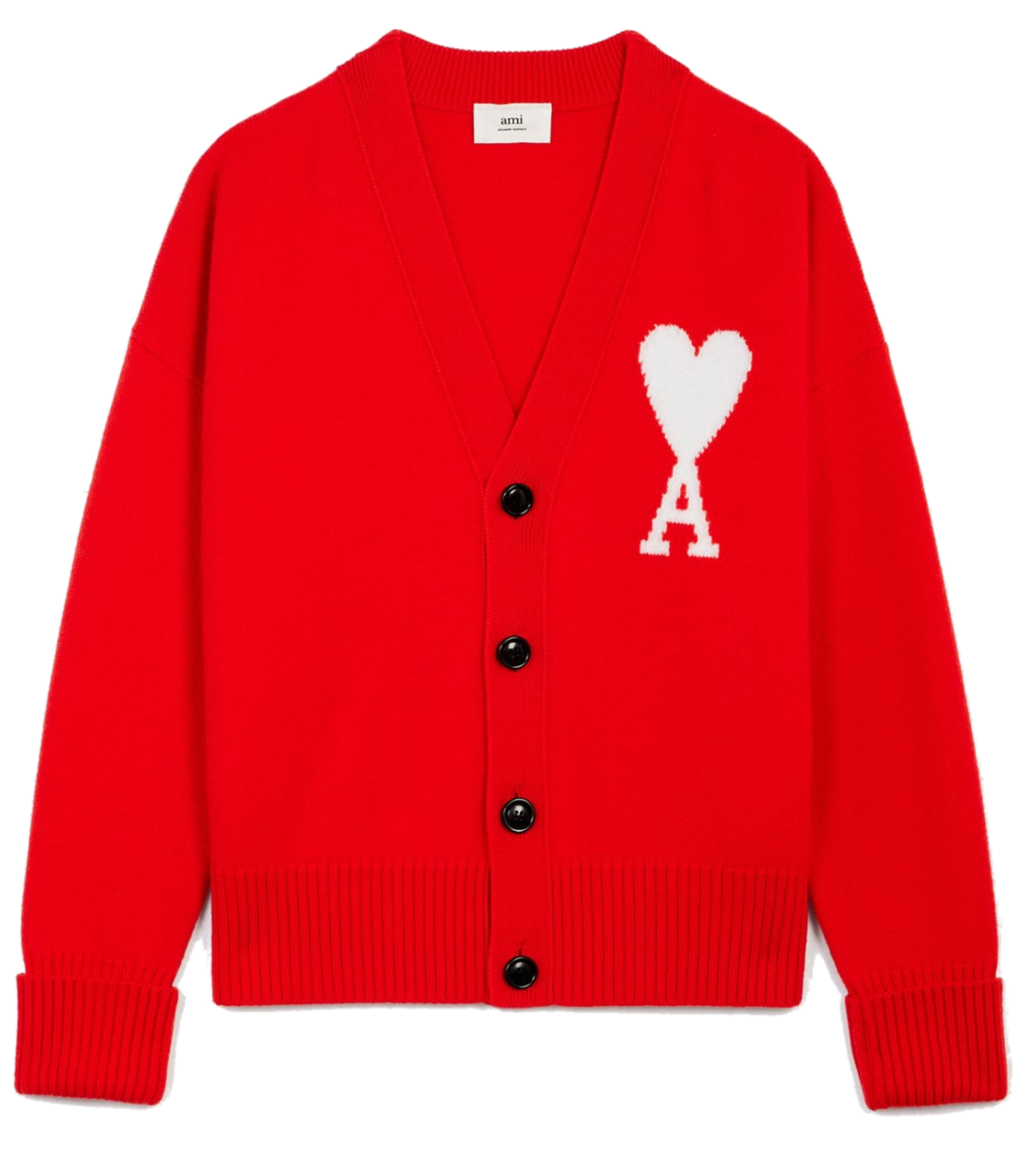 Кардиган оверсайз Ami Paris Ami De Coeur красный