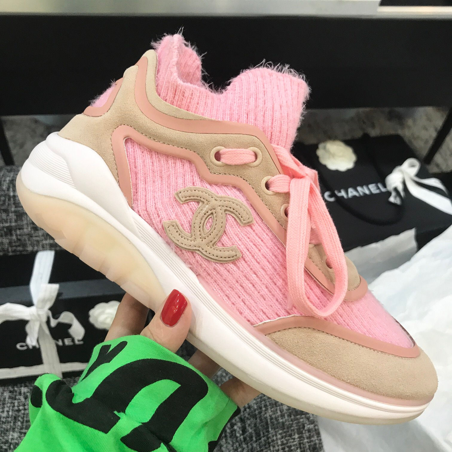 Кроссовки Chanel Wool Pink