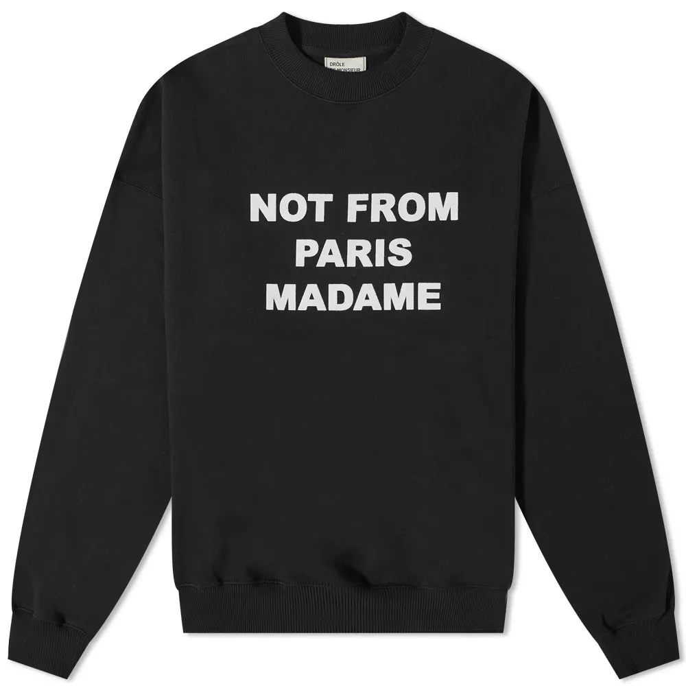 Свитшот Drôle de Monsieur Not From Paris Madame чёрный