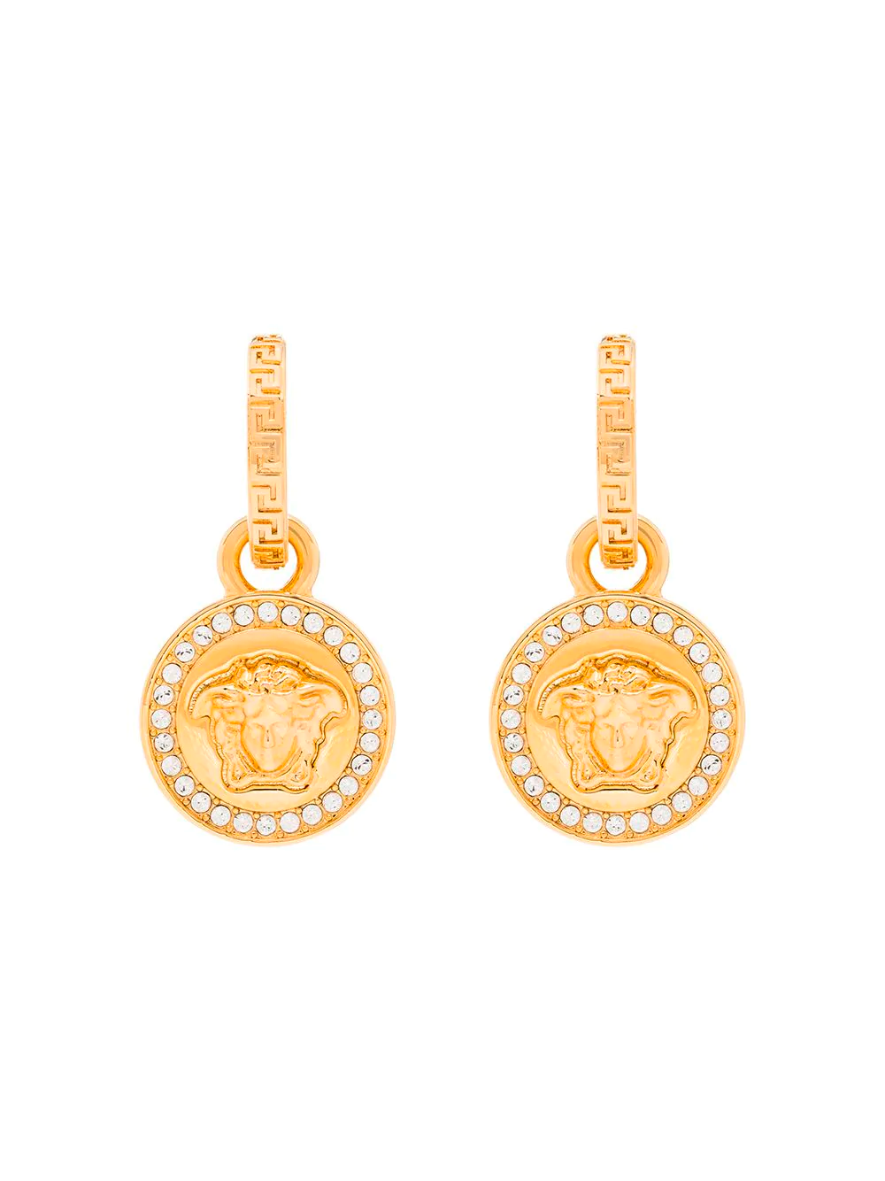 Серьги Versace с кулоном Medusa и кристаллами