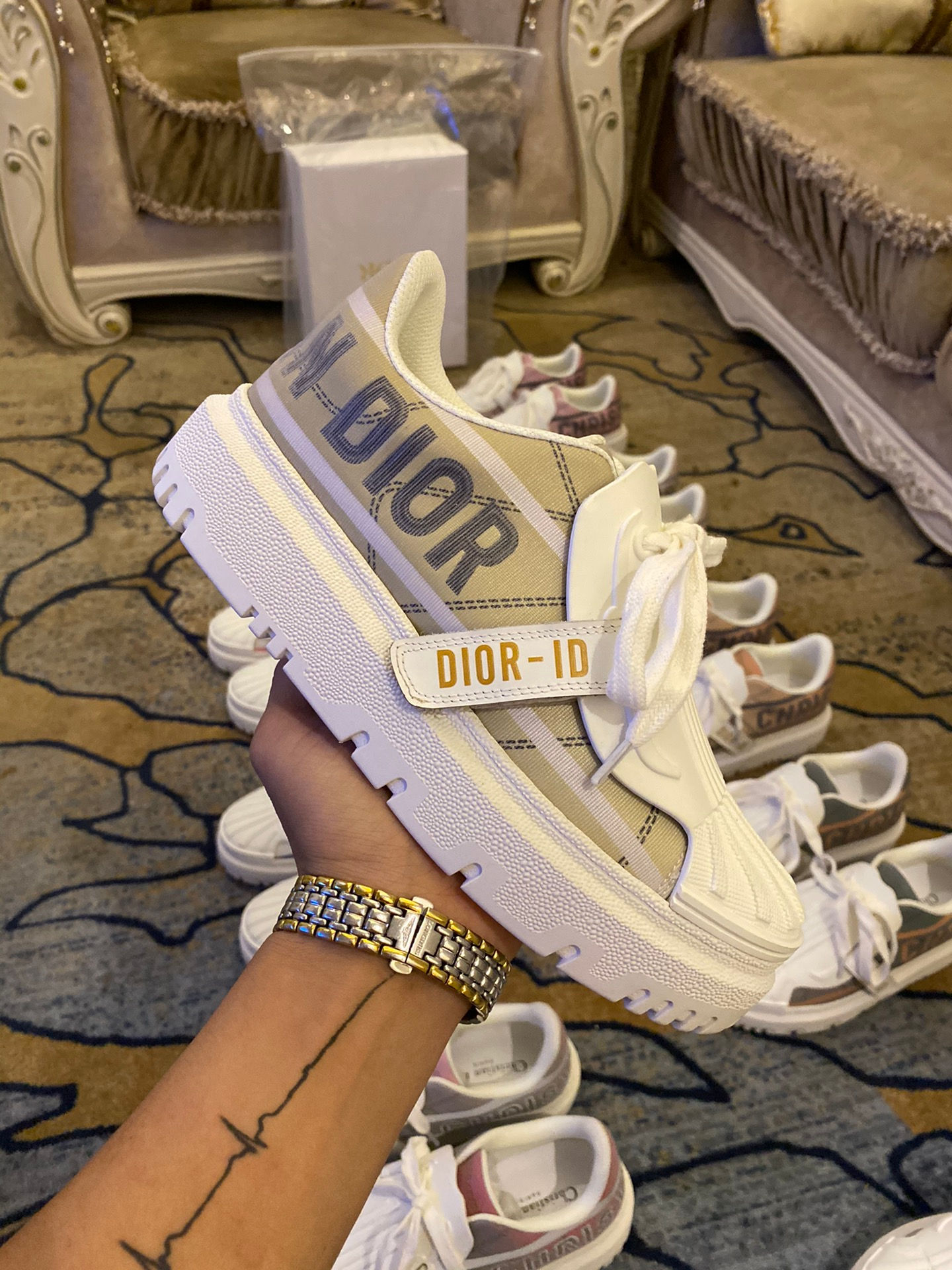 Кроссовки Dior ID Sneaker 93b Beige Gray