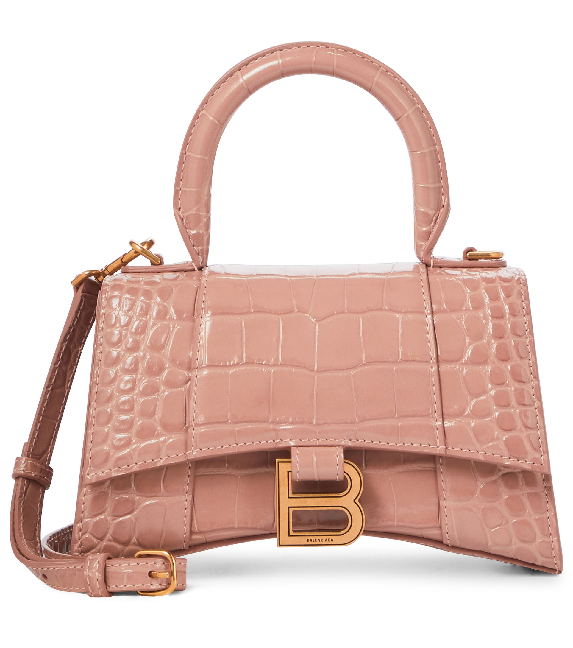 Сумка Balenciaga Hourglass XS Crocodile Nude