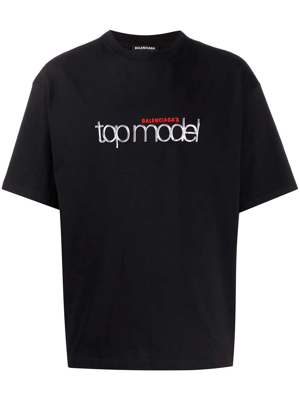 Футболка Balenciaga с принтом top models черная
