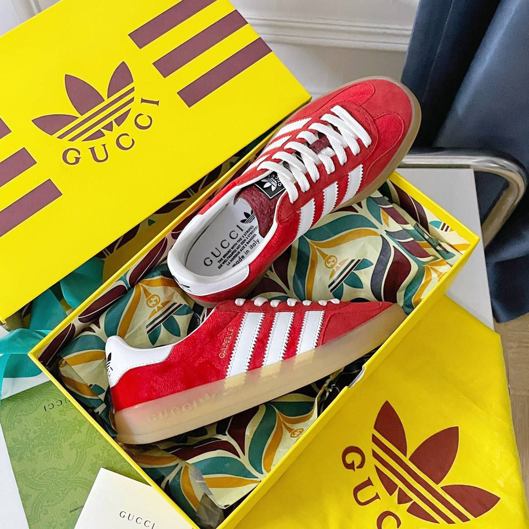 Кроссовки Adidas Gazelle x Gucci GG Red White