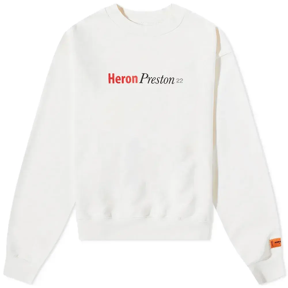 Белый свитшот Heron Preston 22 с принтом на спине