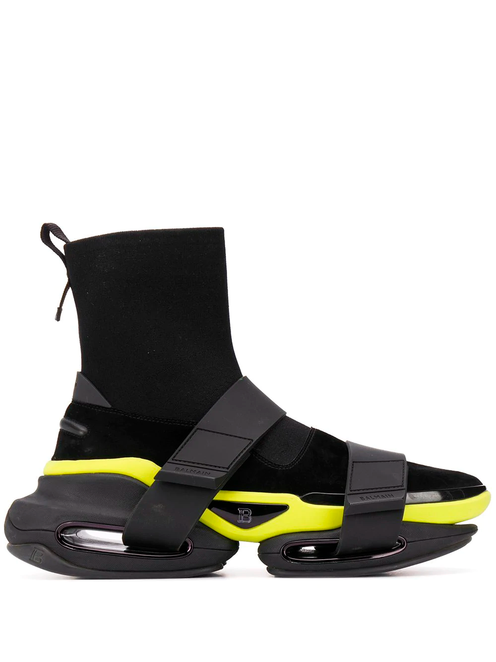 Высокие кроссовки Balmain B-Bold Black Neon