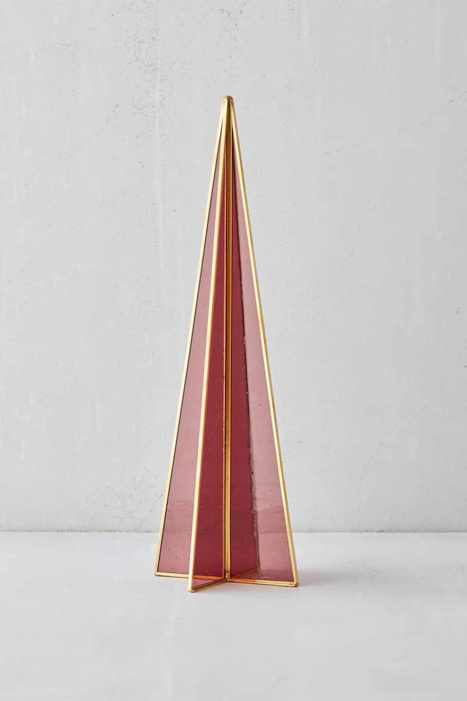 Витражная стеклянная декоративная ёлка 40 см.