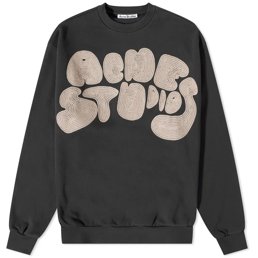 Толстовка Acne Studios с логотипом Fure Bubble чёрного цвета