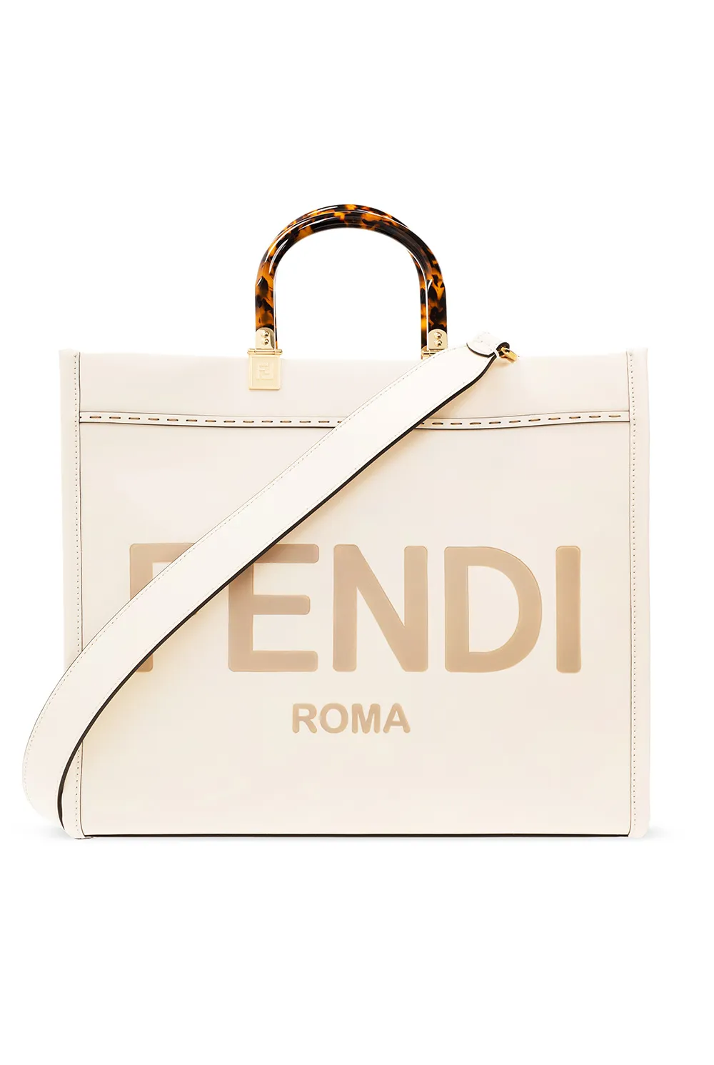 Сумка-шоппер среднего размера Fendi Sunshine Medium Cream