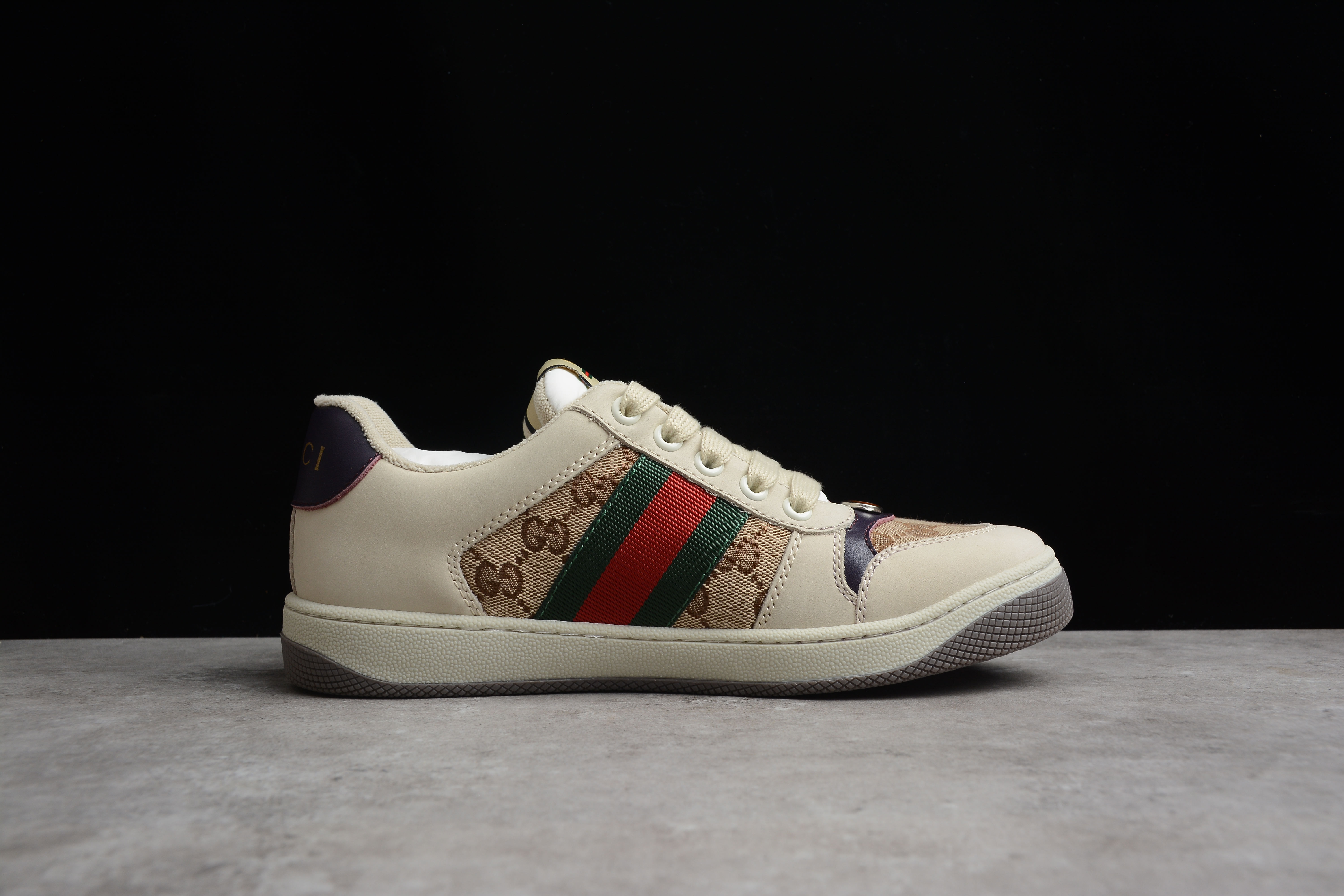 Кроссовки Gucci Screener GG Beige/Dark Violet