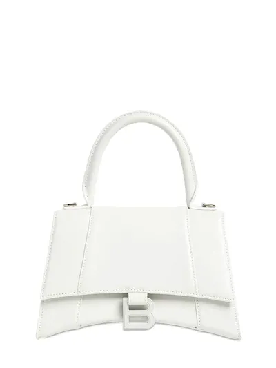 Белая сумка через плечо Balenciaga Hourglass XS с белой подвеской