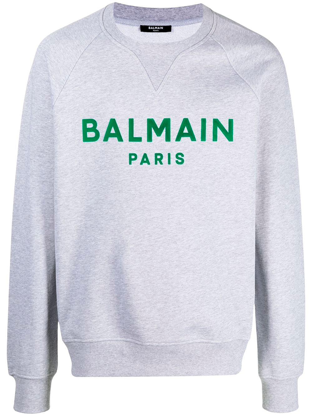 Толстовка Balmain Gray/Green Logo