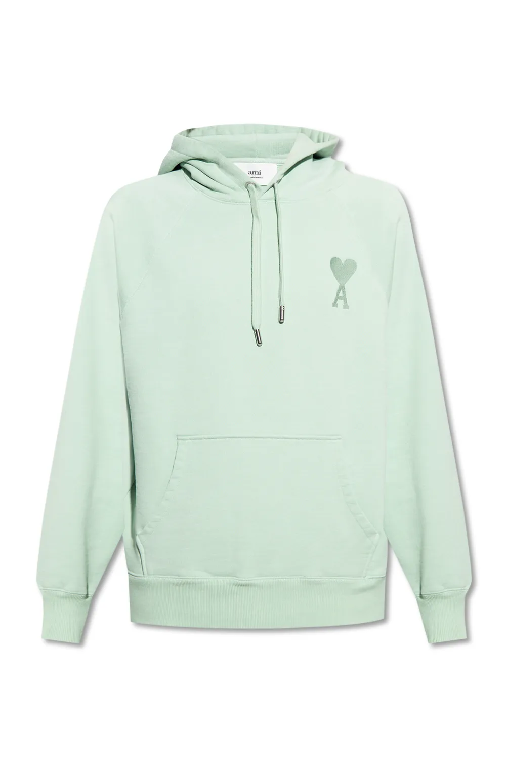 Толстовка с капюшоном Ami Paris с вышивкой Ami de Coeur в тон