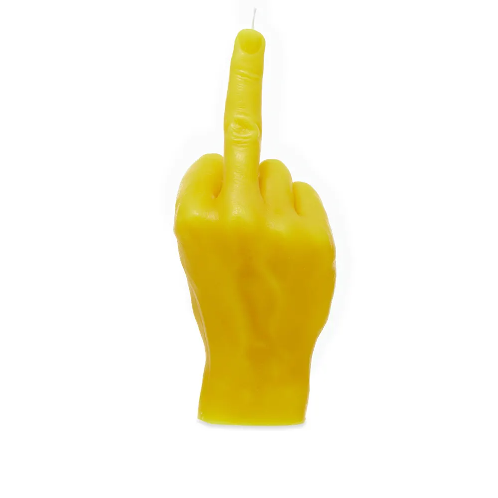 Фигурная свеча "Фак" 20,5 см. жёлтая