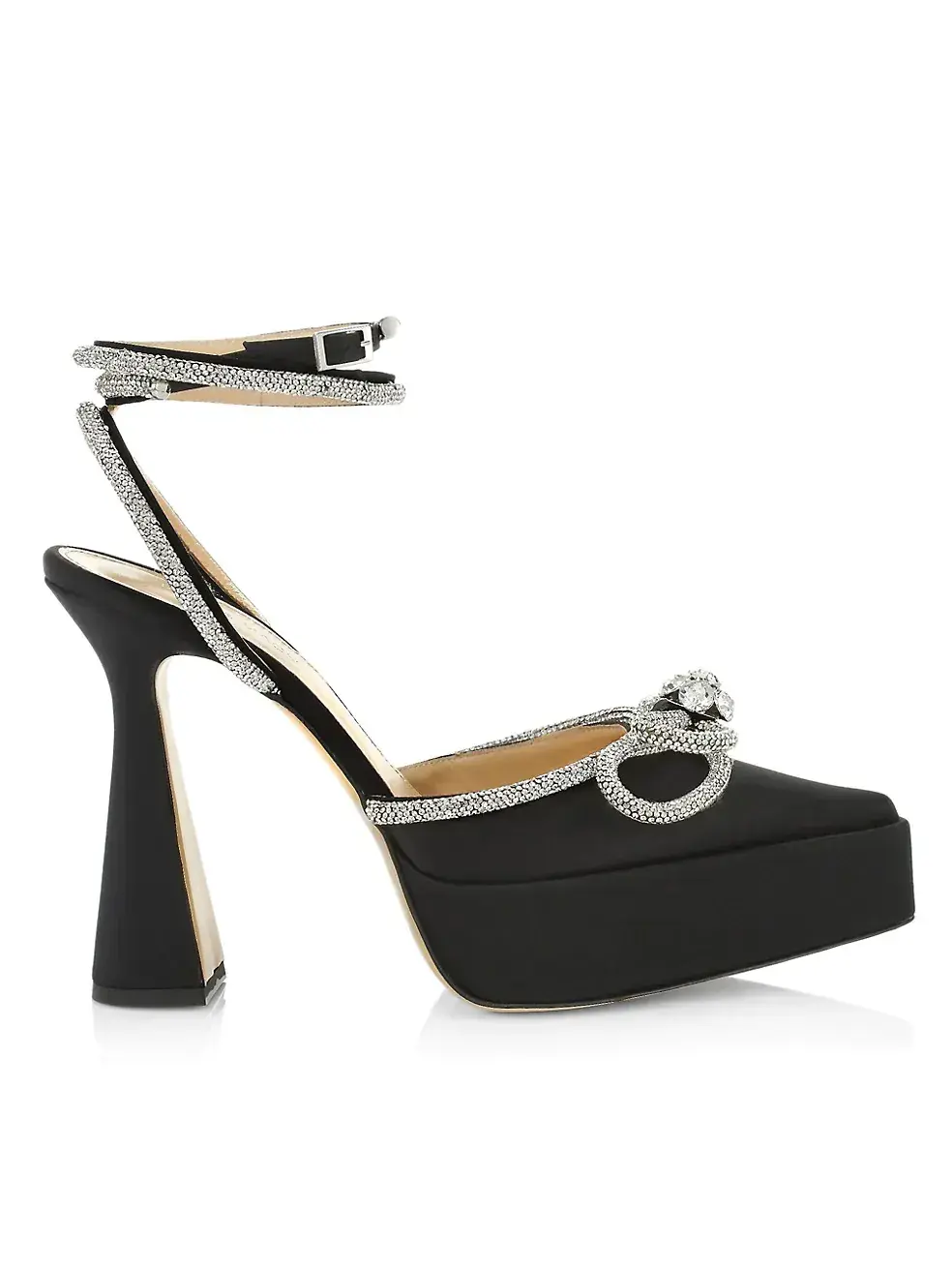 Атласные туфли с бантом с кристаллами Mach&Mach