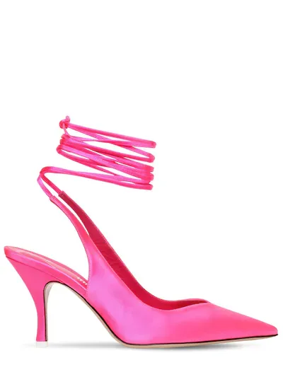 Розовые туфли The Attico 85мм с острым мысом на завязках