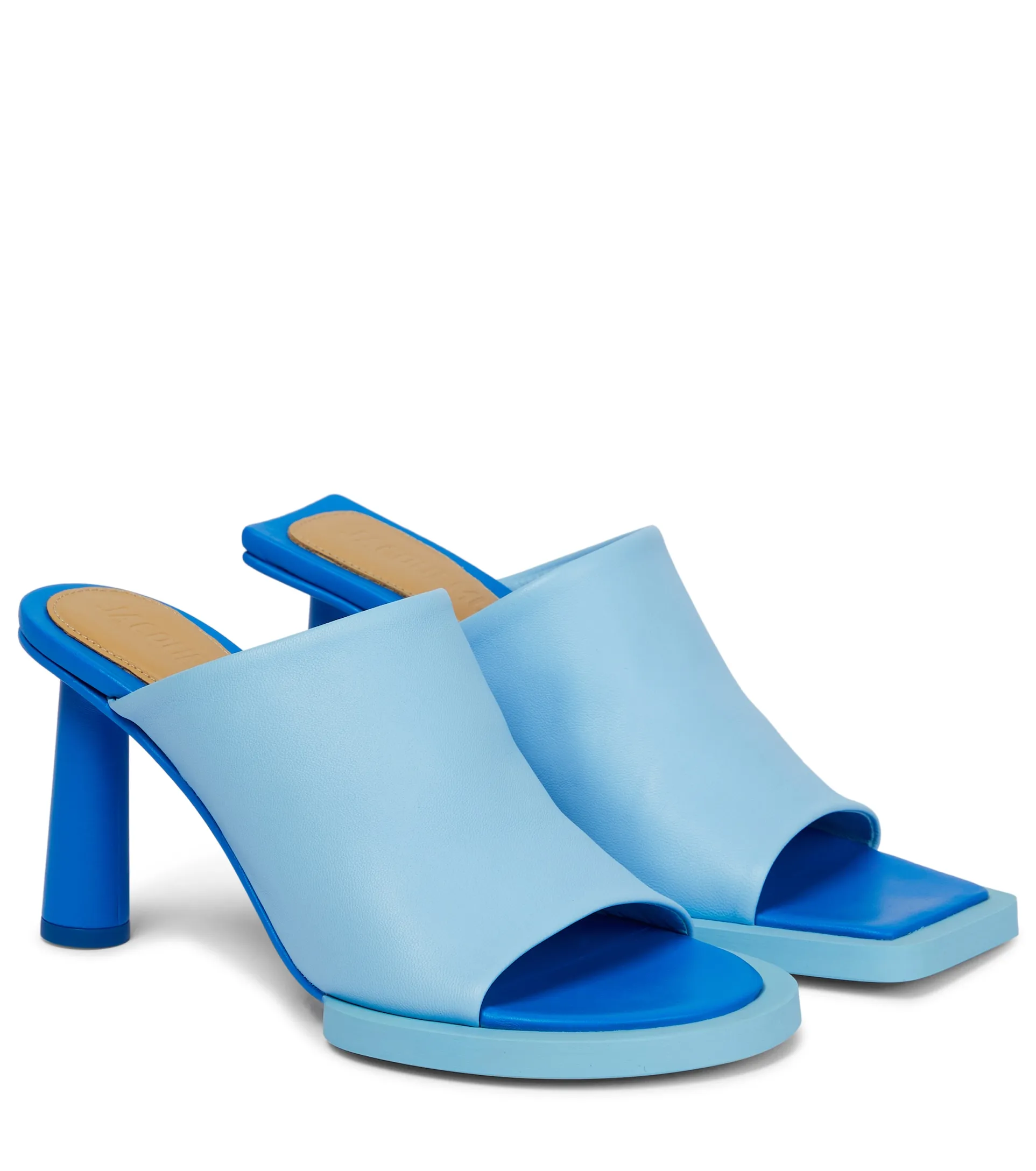 Голубые кожаные мюли Jacquemus Les Mules Carrés Ronds