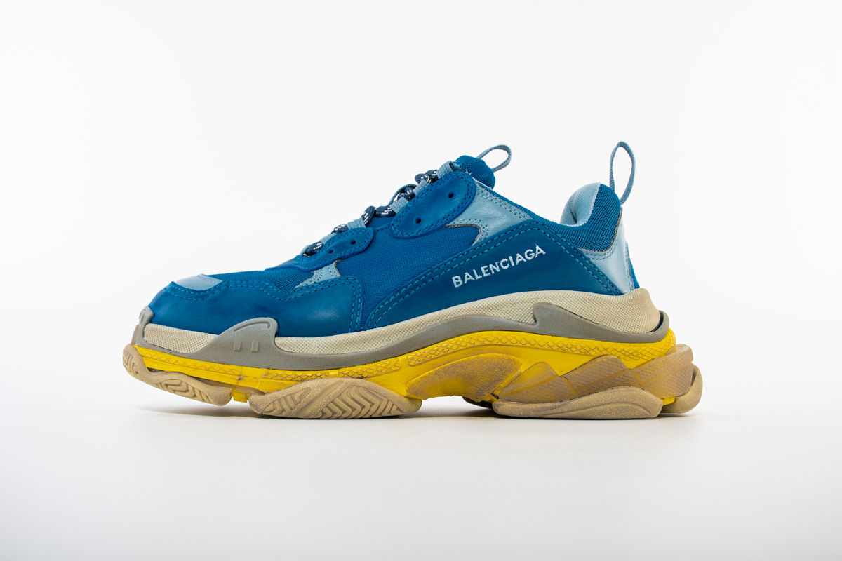 Кроссовки Balenciaga Triple S Blue Yellow