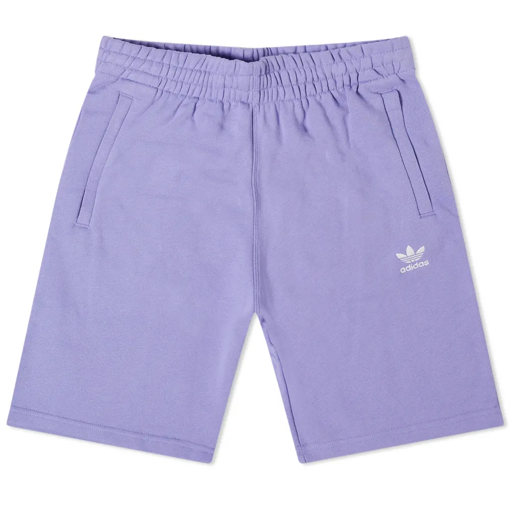 Шорты сиреневые adidas с вышитым логотипом