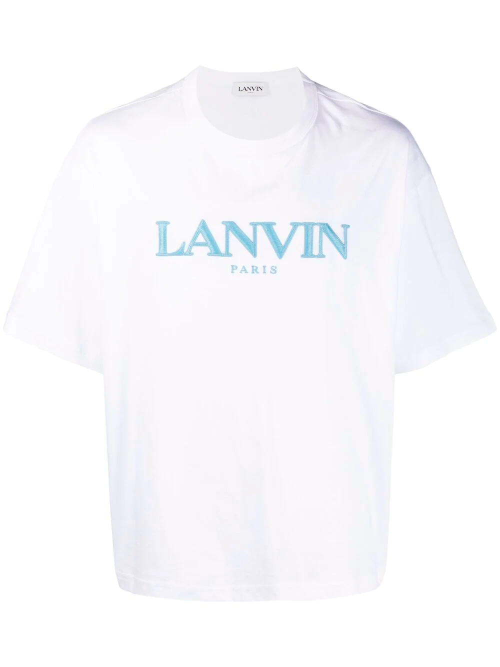 Футболка Lanvin с вышитым логотипом White/Blue