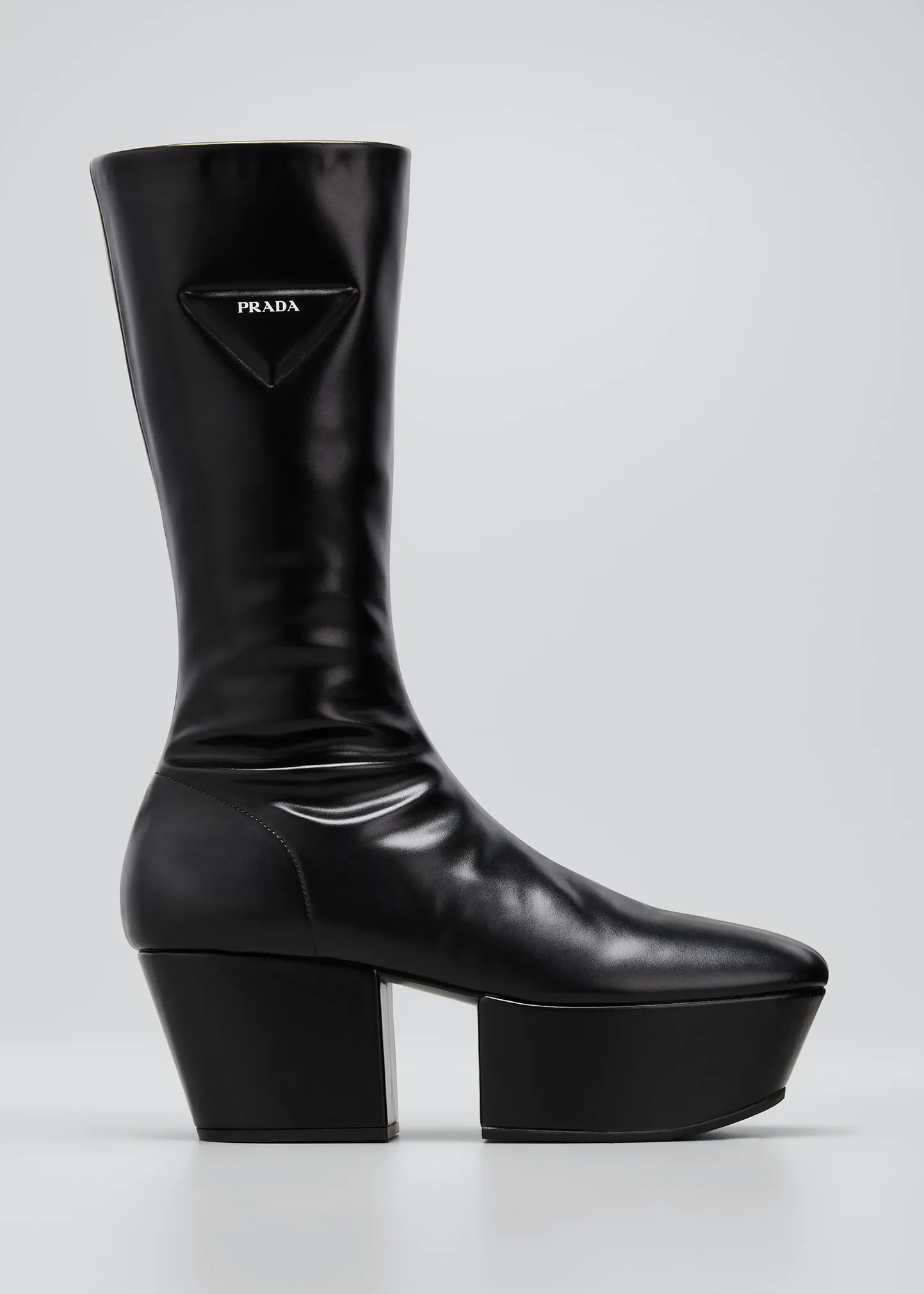 Ботильоны Prada из эластичного материала Napa на платформе