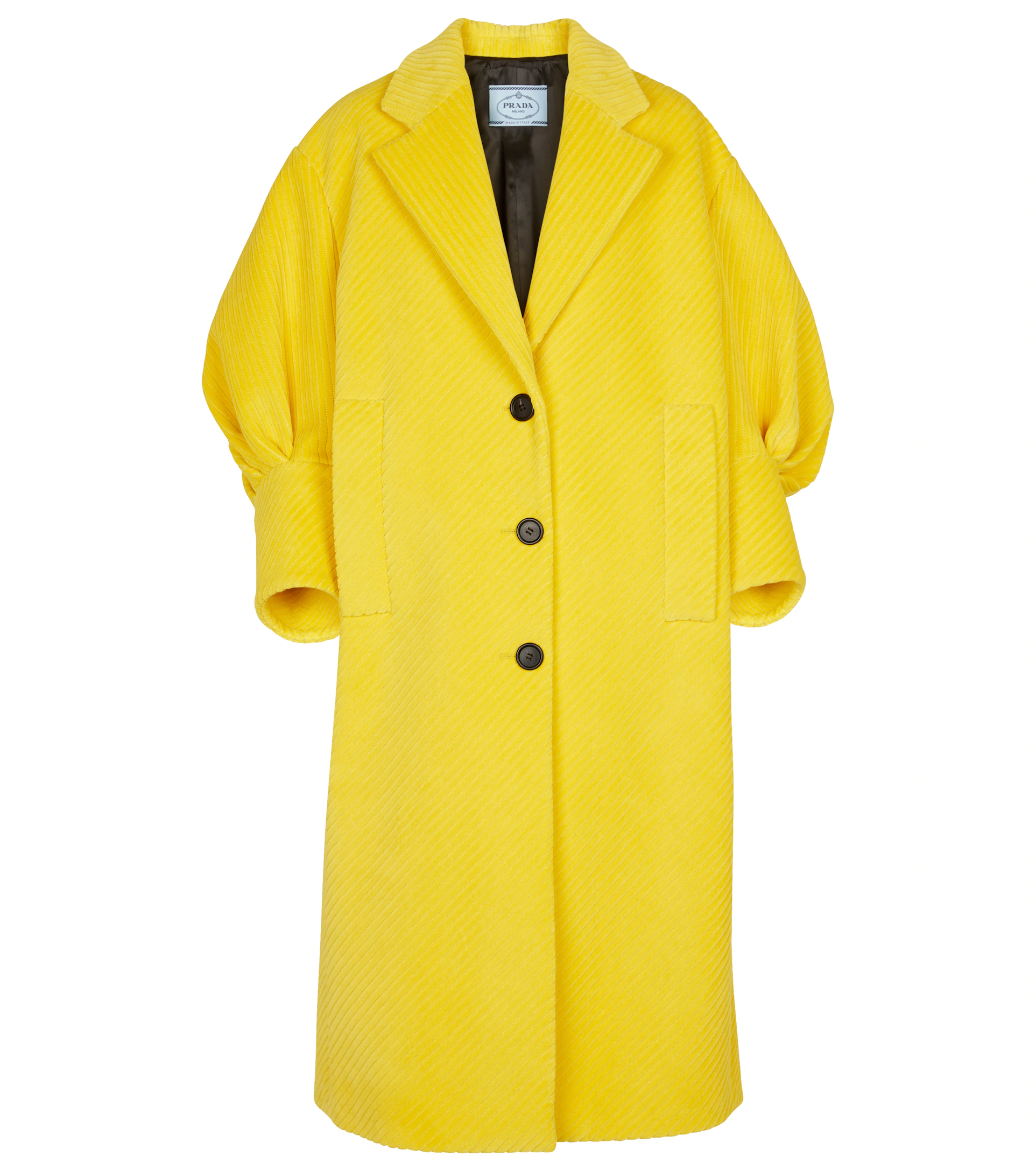 Ярко-желтое пальто Prada Giallo