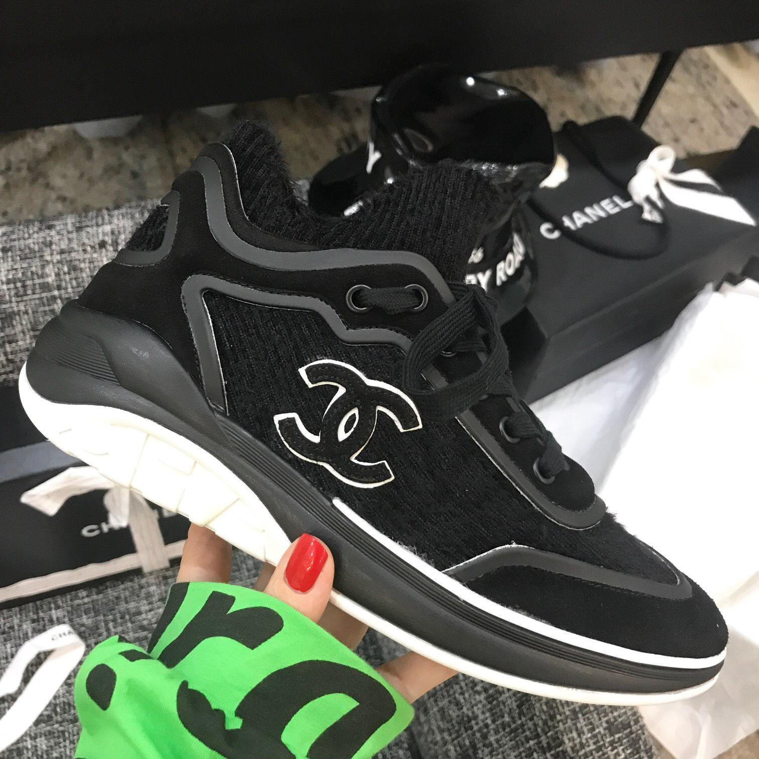 Кроссовки Chanel Wool Black