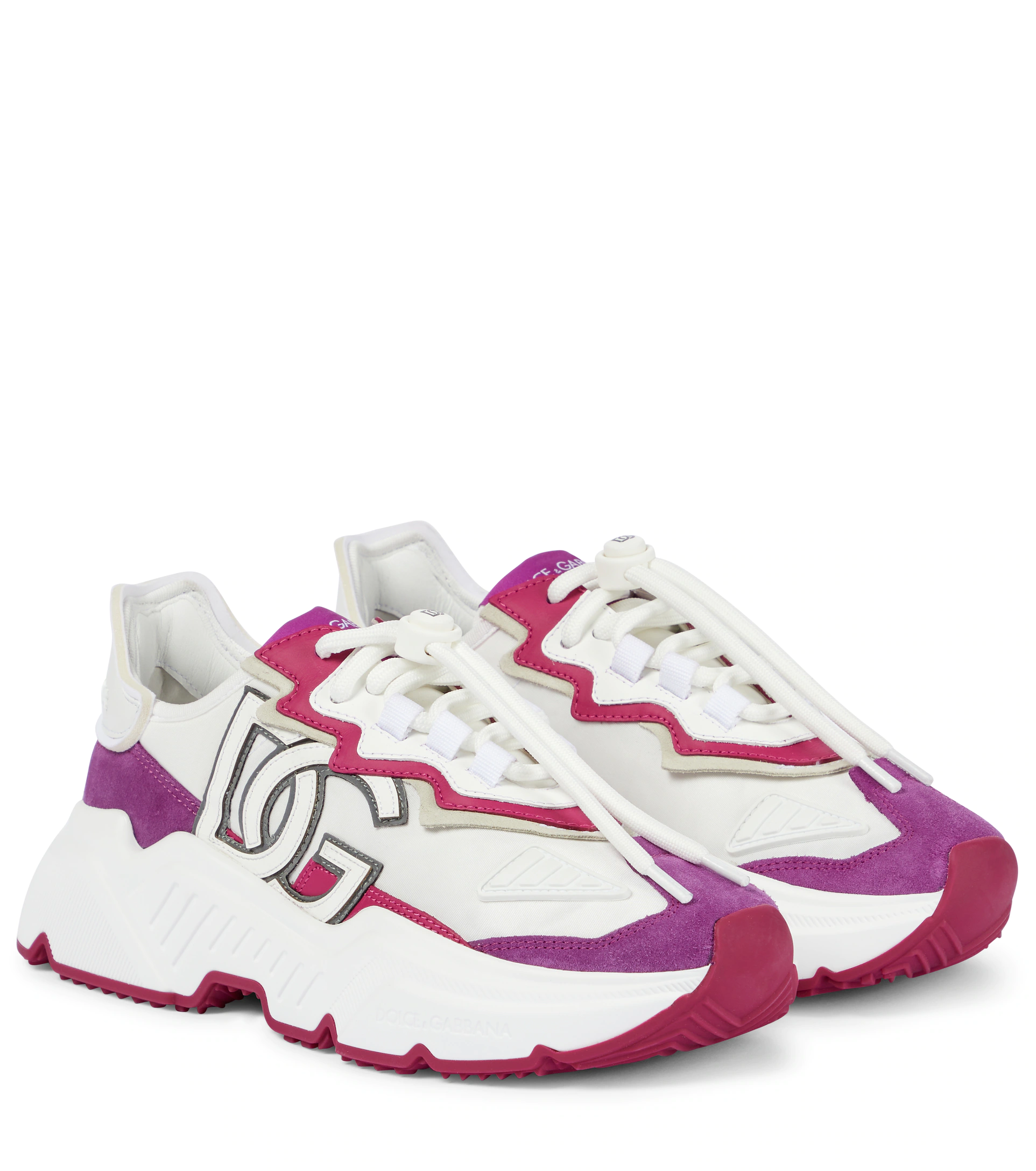 Кроссовки Dolce&Gabbana Daymaster с кожаной нашивкой White/Pink