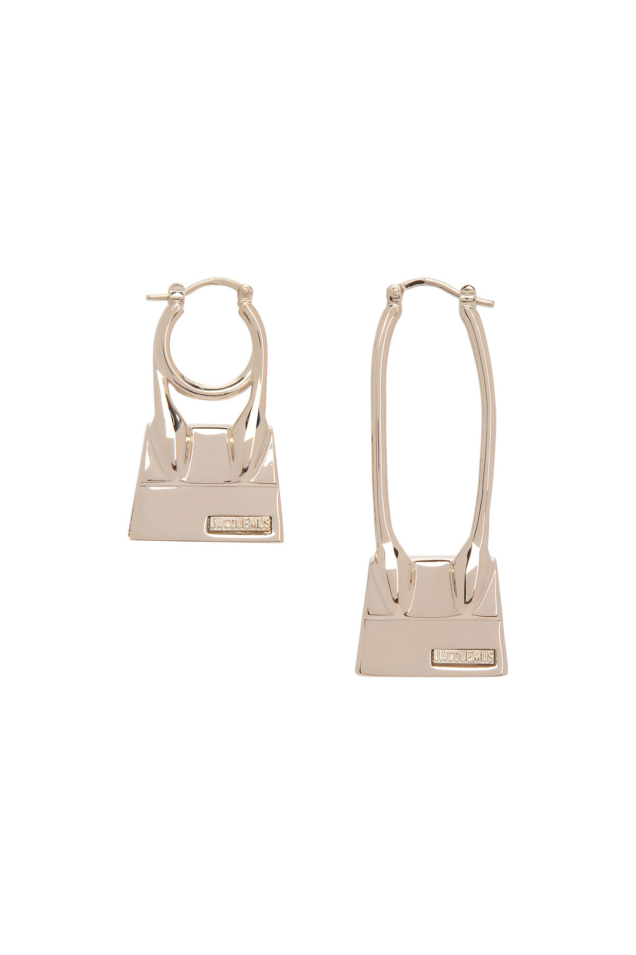 Серьги из меди Jacquemus double bag разного размера