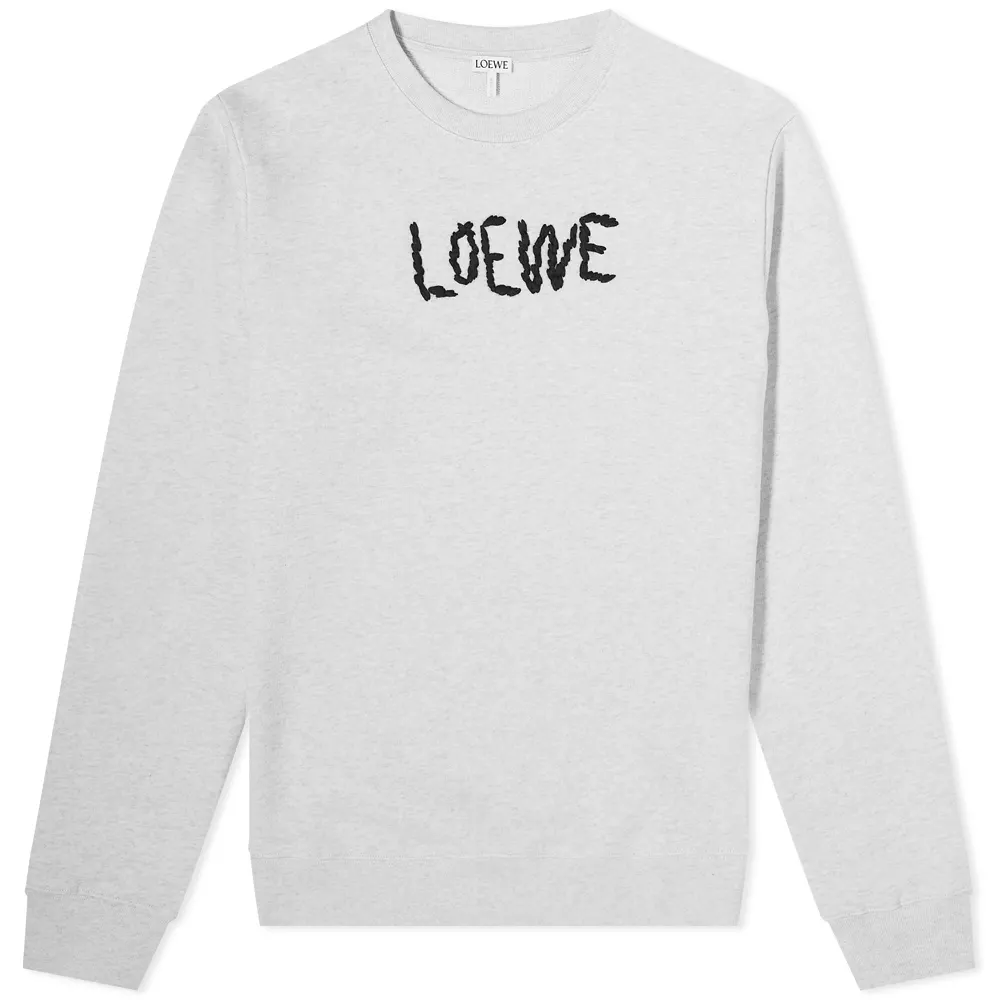 Толстовка Loewe серая с вышивкой