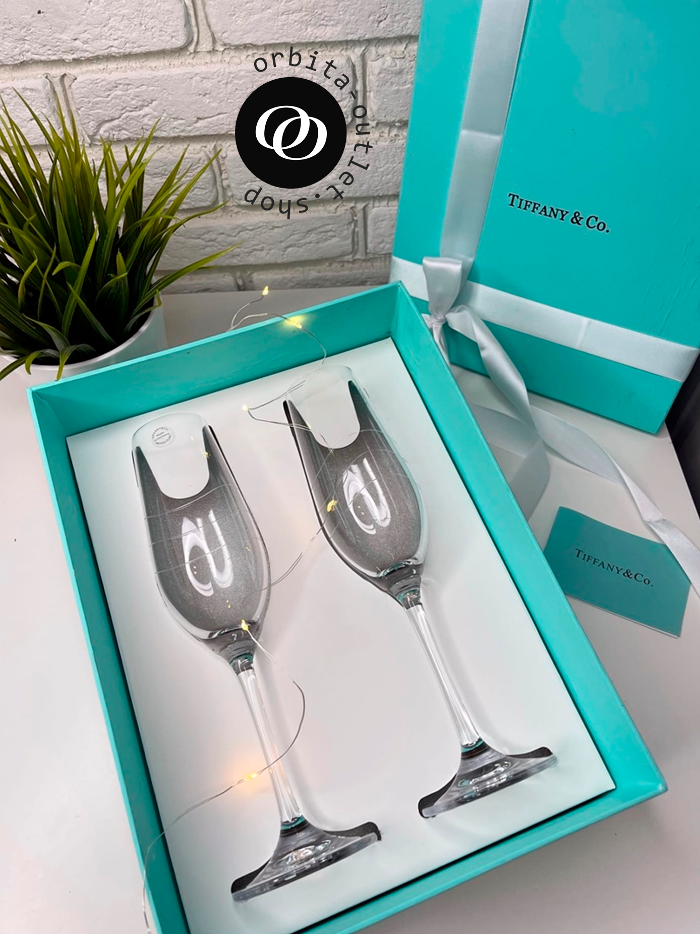 Хрустальные бокалы Tiffany & Co с гравировкой