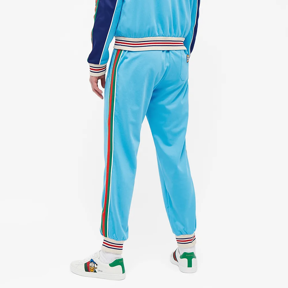 Миниатюра: Спортивные брюки Gucci с лампасами и нашивкой GG голубые